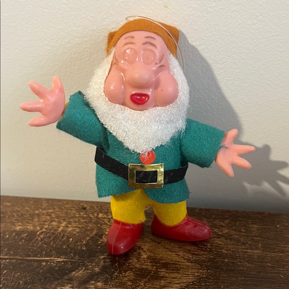Walt Disney Other - vintage Walt Disney  flocked plastic Christmas ornaments of dwarf sleepy